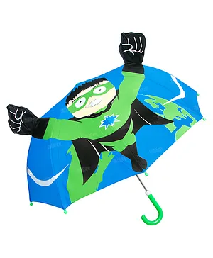 Fiddlerz Umbrella for Kids Waterproof Lightweight With Anti-drip Plastic Cover Rain Umbrella for Girls Boys Pack of 1 -Blue