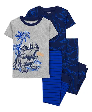 Carter's 4-Piece Dinosaur Cotton Blend Pajamas- Multicolor