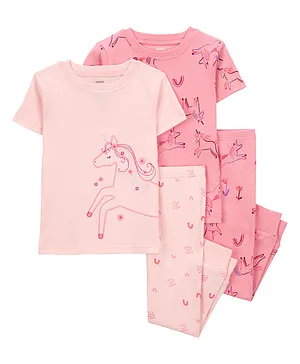 Carter's 4-Piece Unicorn 100% Snug Fit Cotton Pajamas- Pink