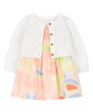 Carter's Baby 2-Piece Smocked Dress & Cardigan Set - Multicolor
