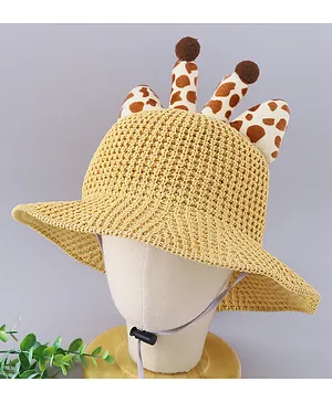 Kookie Kids Bucket Hat Giraffe Design Yellow - Diameter 17.5 cm