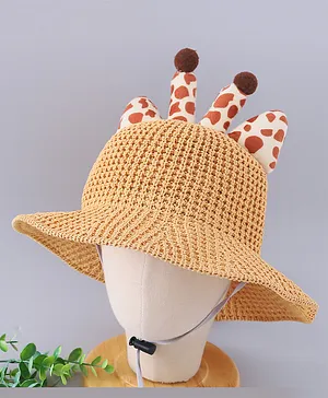 Kookie Kids Bucket Hat Giraffe Design Brown - Diameter 18 cm