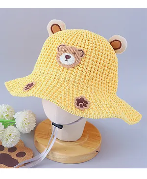 Kookie Kids Bucket Hat Bear Design Pink - Diameter 17 cm