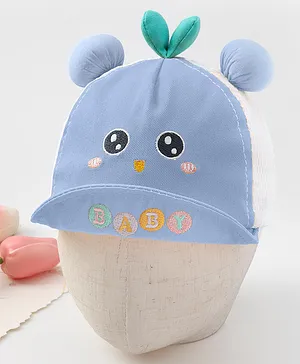 Babyhug Cotton Baseball Cap with Applique- Blue