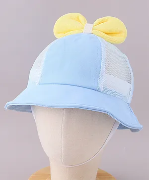 Kookie Kids Bucket Hat with Bow Applique Blue - Diameter 18 cm