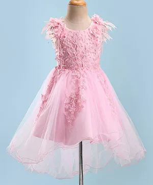 Mark & Mia Sleeveless Party Dress With Floral Applique & Embroidery - Pink
