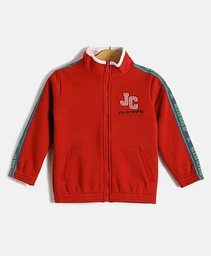 JusCubs Full Sleeves Brand Logo Printed Jacket - Red