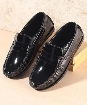 Pine Kids Slip On Loafer Shoes - Black