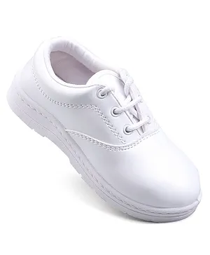 Pine Kids Lace Up School Shoes with - White