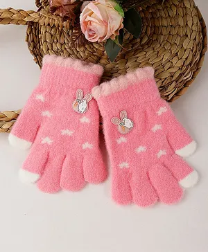 PASSION PETALS Self Design With Rabbit Applique Detailed Gloves -  Pink