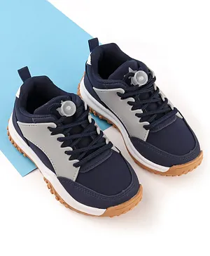 Cute Walk by Babyhug Sneakers With Lace Closure Solid - Navy Blue