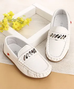 Cute Walk by Babyhug Slip On Loafer Shoes - White