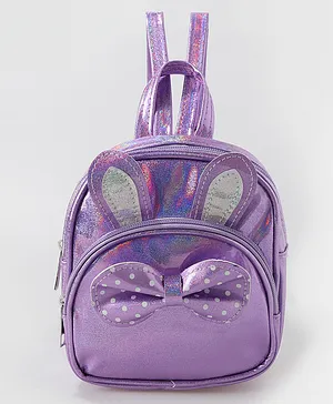 Babyhug Fashion Backpacks with Bow Applique Free Size - Purple