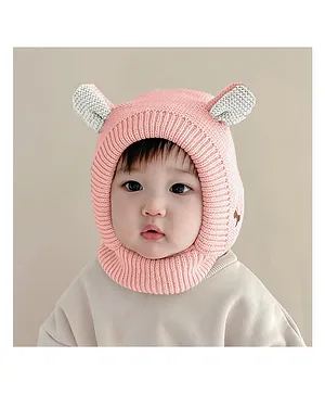 SYGA Winter Warm Ear Protection Knitted Woollen Cap Pink - Diameter 12cm