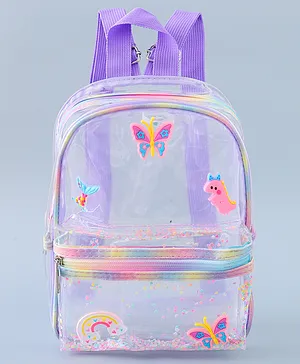 Babyhug Fashion Backpack Butterfly Applique Free Size - Purple