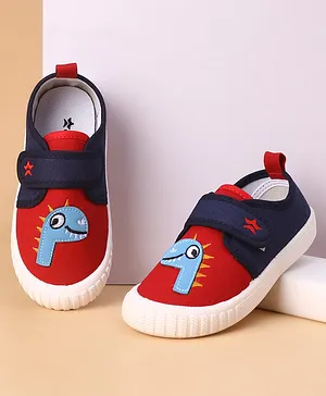 Cute Walk by Babyhug Casual Shoes with Velcro Closure & Dinosaur Patch - Navy