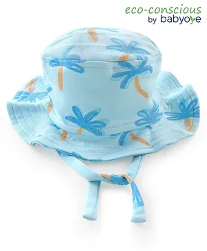 Babyoye 100% Cotton Knit with Eco Jiva Finish Cap Tree Print- Blue