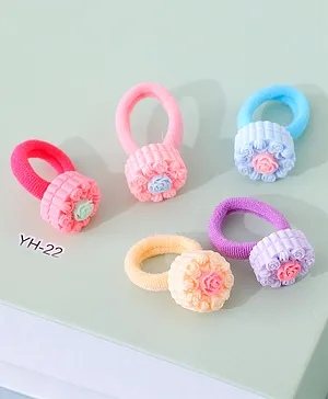 Babyhug Pack of 5 Floral Design Hairbands - Multicolor