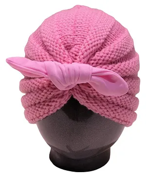 Tipy Tipy Tap Solid Turban Woollen Cap - Pink