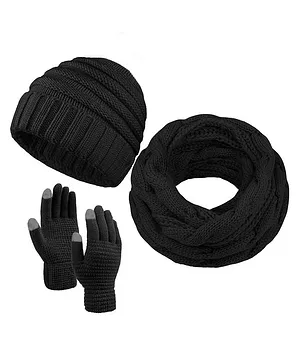 Tipy Tipy Tap Pack Of 3 Solid Acro Woollen Set  - Black