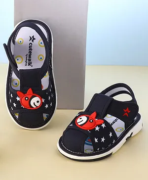 Cute Walk by Babyhug Musical Sandals With Velcro Closure - Navy Blue
