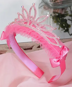 Stol'n Stone Embellished Crown Hair Band - Pink