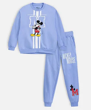 Nap Chief Pure Cotton Disney Featuring Full Sleeves Mickey Mouse Printed  Co Ord Set -  Blue