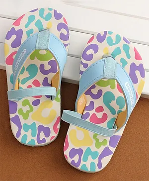 Cute Walk by Babyhug Back Strap Slip On Flip Flops with Abstract Design- Light Blue