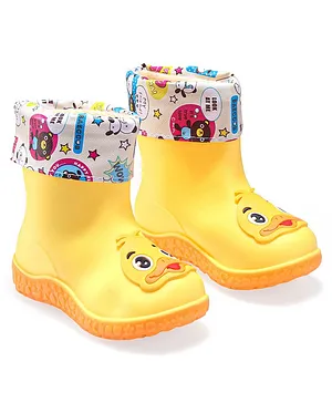Cute Walk by Babyhug Slip Ons Rain Boots Duck Design - Yellow