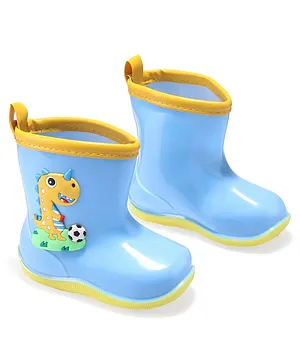 Cute Walk by Babyhug Gum Boots with Dino Applique- Blue