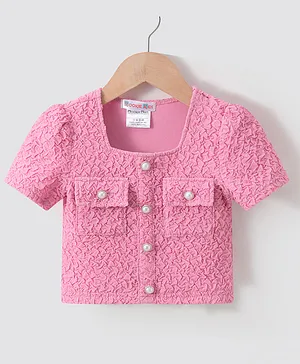 Kookie Kids Half Sleeves Solid Color Top - Pink