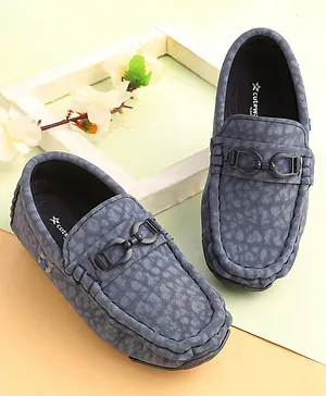 Cute Walk by Babyhug  Slip On Loafer Shoes Star Applique-  Blue