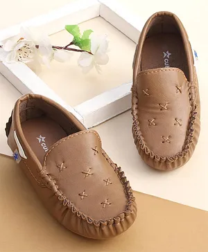Cute Walk by Babyhug Slip On Party Wear Shoes - Brown