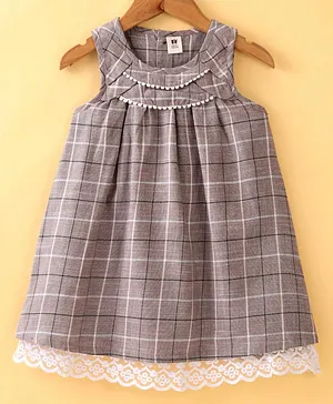 ToffyHouse Sleeveless Frock Checkered - Brown