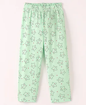 Doreme Interlock Full Length Pyjama Stars Print - Green