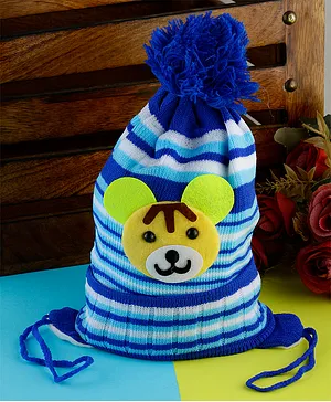 Passion Petals Lion Design Boys L Winter Warm Cap for Newborn to 18Months With Diameter 11cm- Blue
