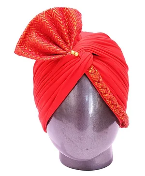 Tipy Tipy Tap Woven Designed Punjabi Turban - Red