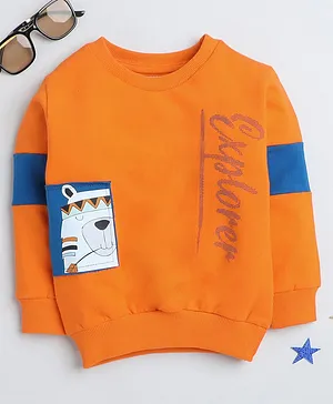 BUMZEE Full Sleeves  Explorer Printed Sweatshirt - Orange