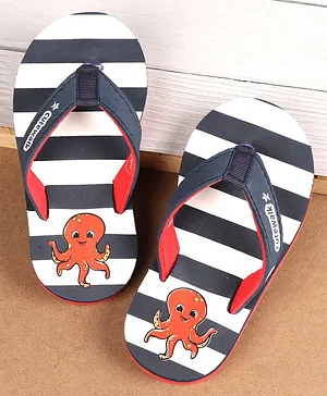 Cute Walk by Babyhug Flip Flops with Back Strap Octopus Print - Red