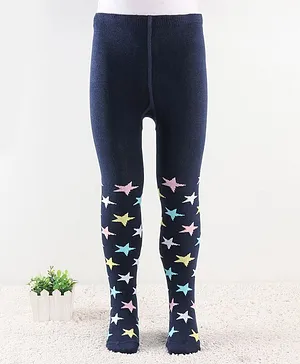 Cute Walk by Babyhug  Anti Bacterial Footed Tights Star Design -Multicolour