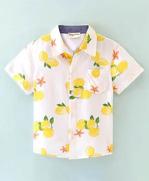 CrayonFlakes Half Sleeves Lemon Printed Shirt - Off White