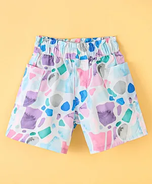 Enfance Core Abstract Printed Shorts - Purple