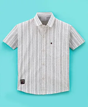Dapper Dudes Half Sleeves Abstract Printed Shirt - White