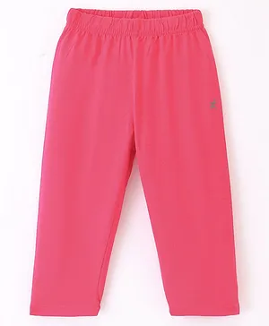 Doreme Single Jersey Knitted Three Fourth Leggings Solid Colour - Punch Pink
