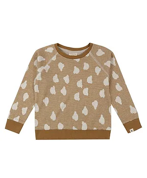 Turtledove London Organic Cotton Knit Full Sleeves Sweatshirt Bear Print - Brown
