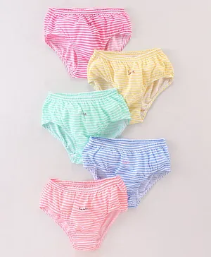 Bodycare Cotton Knit Striped Panties Pack of 5 - Multicolour