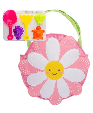 Stephen Joseph Beach Totes With Sand Toy Play Set Flower Design- Multicolor