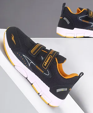 CHamps SHOES Colour Blocked & Mesh Detailed Double Velcro Closure Sport Shoes - Navy Blue & Mustard Yellow