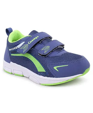 CHamps SHOES Mesh Detailed Double Velcro Closure Sports Shoes - Teal Blue & Parrot Green