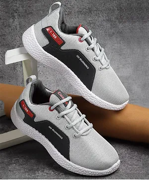 CHamps SHOES Mesh Detailed Sport Shoes - Light Grey & Red